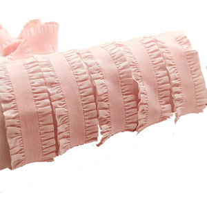 Hengda Factory Hot Sale <strong>Elastic</strong> Band Sewing <strong>Ruffle</strong> <strong>Edges</strong> <strong>Elastic</strong> Ribbon <strong>Double</strong> <strong>Edge</strong> <strong>Ruffle</strong> Trim - Product Image 1