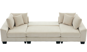 114" <b>Sleeper</b> <b>Sofa</b>,U Shaped <b>Sofa</b> , Pull Out <b>Bed</b>,Convertible Oversize 2 in 1 <b>Sleeper</b> <b>Sofa</b> - Product Image 2