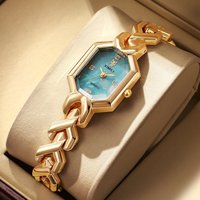 Nouvelle Montre Bracelet Femme Luxe Léger Rétro Polygone Style Vintage Quartz Écologique Aiguille Bracelet en Y Tendance