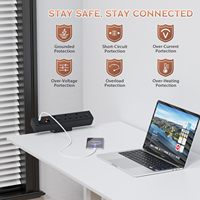 Nouvelle solution d'alimentation de bureau avec câbles USB-C rétractables 10A système modulaire parasurtenseur 3 prises prise électrique