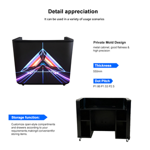 Tốt nhất bán điện thoại di động đường cong DJ Booth sử dụng di chuyển bảng Booth DJ LED hiển thị PODIUM với màn hình LED - Product Image 4