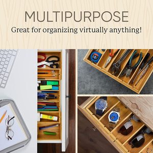 Organizer per <span class=keywords><strong>cassetti</strong></span> in bambù espandibile - Product Image 2