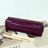 Porte-monnaie en cuir de vachette grain crocodile, pochette élégante pour rouge à lèvres, écouteurs, clés, cartes d'identité et portefeuille
