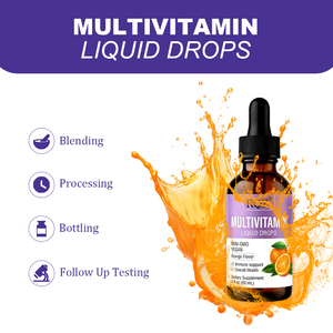Gouttes liquides <span class=keywords><strong>multivitamin</strong></span>ées (saveur <span class=keywords><strong>orange</strong></span>) sans OGM, véganes, pour adultes, apportant de l'énergie |   2 fl oz (60 ml) 2 portions par 24 mois - Product Image 4