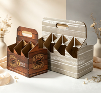 Individuell Bedruckte Wellpappe 6-Flaschen-Weinträger-Box mit Griff, Wein-Geschenkverpackung für Feiertagsgeschenke