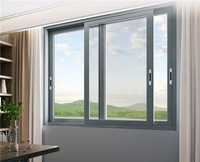 Ventana Corredera de Aluminio Popular en África con Mosquitera Integrada, Antioxidante, Doble Riel, para Casa o Apartamento, Precio Bajo