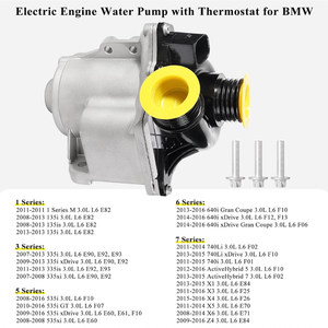 11517632426 Remplacement de pompe à <span class=keywords><strong>eau</strong></span> électrique pour <span class=keywords><strong>BMW</strong></span> X5 X6 X3 X4 Z4 E90 E92 E82 E88 E89 E71 Xdrive Coupé Sedan <span class=keywords><strong>Moteur</strong></span> N54 N55 - Product Image 2