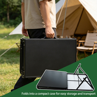 Table de camping pliable compacte en aluminium ultralégère, bureau de voyage pliable pour pique-nique, plage, randonnée