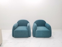 Canapé individuel moderne, fauteuil d'appoint confortable en velours, pivotant, hauteur réglable, chaise longue, salon, chambre à coucher, meubles en bois
