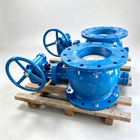 Vanne à molette manuelle excentrique à engrenage à vis sans fin PN16 à brides en fonte ductile avec joint PTFE pour pipeline de traitement de l'eau DN50-DN200