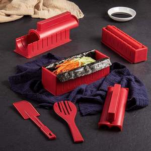 Sushi en plastique fait <span class=keywords><strong>maison</strong></span>, fabricant de Sushi professionnel rouleau bricolage 10 pièces <span class=keywords><strong>facile</strong></span> à nettoyer fourchette à riz rouge - Product Image 1