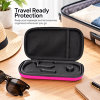 Étui portable rigide en EVA pour lunettes avec fermeture éclair et compartiments moulés pour lunettes, écouteurs et petits accessoires – Rangement quotidien