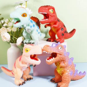 Jouet réaliste de compression de dinosaure pour enfants Tyrannosaurus en caoutchouc souple avec pour <span class=keywords><strong>Jurassic</strong></span> <span class=keywords><strong>World</strong></span> Triceratops inspiré Frozen - Product Image 2