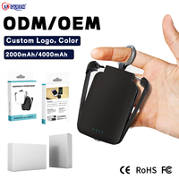 Cargador Portátil OEM/ODM de 2000 mAh y 4000 mAh, Batería Externa Pequeña con Cable para Teléfono y Reloj