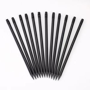 Lápices de Madera Negros Reciclados Modernos HB con Logotipo <span class=keywords><strong>Personalizado</strong></span>, Borrador Promocional, Sencillos, Económicos, al por Mayor, Estándar, de Marca, Regalo Escolar - Product Image 4