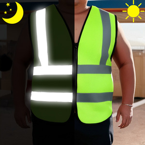 <span class=keywords><strong>Gilet</strong></span> de sécurité réfléchissant surdimensionné en <span class=keywords><strong>maille</strong></span>, grande taille, anti-poussière, réglable, haute visibilité pour les travaux sur les chantiers de construction - Product Image 1