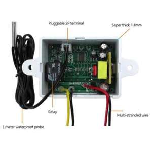 Controlador de temperatura LED Digital profesional, 12V, 24V, 220V, W3002, regulador de termostato 10A, XH-W3002 - Product Image 4