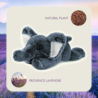 Expédition rapide, peluche en coton velours de 2 lb, éléphant gris chauffable et refroidissable, jouet en peluche lesté pour enfants