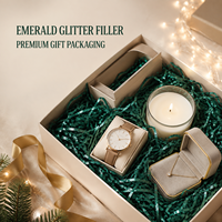 Papier déchiqueté vert émeraude brillant en gros pour remplissage de boîtes cadeaux, emballage de bijoux et de Noël