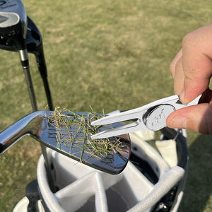 Outil de réparation de divots de golf en métal à pointe unique, style chaussure compensée noire, avec logo gravé personnalisé par le fabricant - Product Image 6