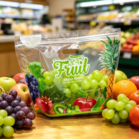 Op maat gemaakte ziplock plastic zakken, staande ziplock zakken voor vers fruit, voor voedselverpakkingen, transparante plastic zakken voor fruitverpakkingen (druiven)