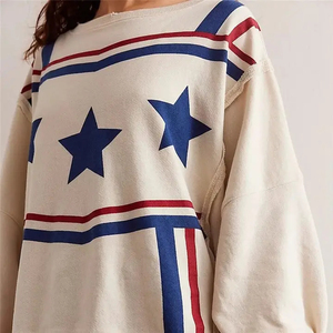 Sweat-shirt à col rond personnalisé pour femmes fournisseur de gros sweat-shirt à manches longues imprimé surdimensionné sweat-shirt de mode décontracté - Product Image 3