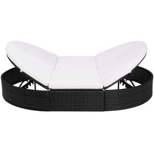 Chaise double ovale moderne en osier, chaise longue double pour les duos relaxants, le jardin, l'extérieur et le patio - Product Image 6