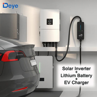 Chargeur de Véhicules Électriques Deye Intégré avec Stockage d'Énergie Photovoltaïque 11kW Monophasé/Triphasé, Onduleur et Batterie au Lithium avec Contrôle par Application Lora