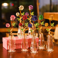 Vente en gros de cristaux transparents de haute qualité, de style violet créatif, en forme de fleur, brillants, polis, exquis, nobles, pour la maison, les mariages et l'artisanat