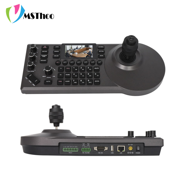USB IP Camera Controller Network Keyboard 4D Joystick With PELCO-D/P | RS232 RS422 LCD Screen,ndi Advanced Ptz Camera Controller