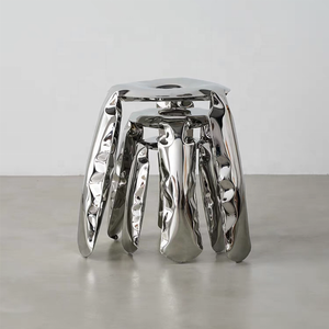 Tabourets en acier inoxydable personnalisés, design <span class=keywords><strong>original</strong></span>, style personnalisé unique, exposition de salle à manger pour bureau à domicile - Product Image 4