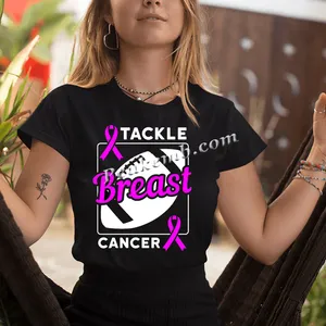 Affrontare il cancro al seno calore vinile trasferimento calcio cancro al seno mese di consapevolezza ferro sulla maglietta Design nastro rosa trasferimento sportivo