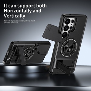 Étui de <span class=keywords><strong>téléphone</strong></span> de luxe à double support magnétique avec fenêtre coulissante et protection d'objectif invisible pour S26 Ultra/S25/S24/S23 - Product Image 4