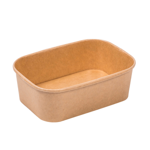 Bol en papier kraft rectangulaire ou carré avec couvercles en papier ou en PP - Product Image 3