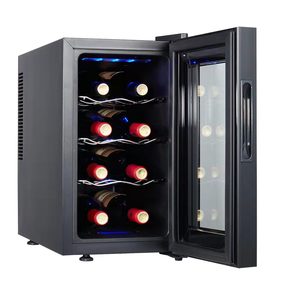 Enfriador de <span class=keywords><strong>Vino</strong></span> de 12 Botellas, 6 Botellas, Gabinete Refrigerador de <span class=keywords><strong>Vino</strong></span> con Estantes de Metal y Madera, Mini <span class=keywords><strong>Nevera</strong></span> de Una Puerta de Vidrio - Product Image 6