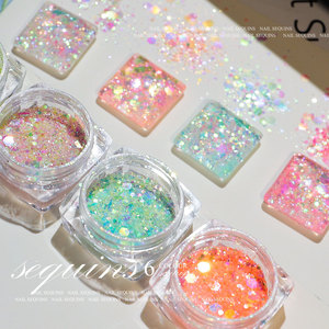 Paillettes holographiques mélangées en vrac pour <span class=keywords><strong>manucure</strong></span>, formes variées, sequins décoratifs pour ongles, directement de l'usine. - Product Image 5