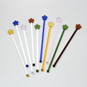 Accesorios de Bar, Pajitas Onduladas de Vidrio para Beber con Cepillo de Limpieza - Product Image 5