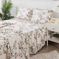 Ensembles de literie Draps de lit de luxe Rose Floral Literie Shabby Gris et Rose Pivoine Imprimé