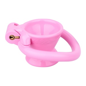 FRRK Cage de chasteté masculine en résine ABS inversée, avec verrouillage urétral, anneau pénien résistant, rose, pour sissy, articles pour adultes, vente en gros - Product Image 2