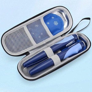 Estuche <span class=keywords><strong>de</strong></span> <span class=keywords><strong>Viaje</strong></span> para Insulina, <span class=keywords><strong>de</strong></span> Nailon Rígido EVA, para Diabéticos, con Paquete <span class=keywords><strong>de</strong></span> Gel Opcional y Soporte para Viales, 20*7*5CM - Product Image 4