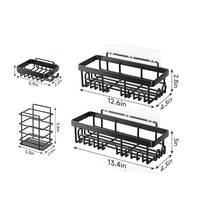 Étagère de salle de bain en acier inoxydable antirouille à 4 niveaux, étagère d'angle de cuisine, étagère de douche, rangement, organisateur de salle de bain, étagère pour salle de bain