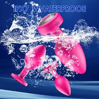 Analplug Sexspielzeug Vibrator 3-teiliges Silikon-Buttplug-Trainingsset Fernbedienung 10 Vibrationsmodi Prostatamassagegerät für Erwachsene Rosa