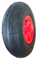 Roues pneumatiques en caoutchouc de 10 pouces 4.10/3.50-4 avec jante en acier pour chariot à main, chariot à roulettes, brouette