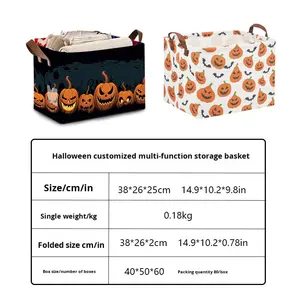 XR transfrontalier Halloween Rectangle écologique pliable panier de rangement dessin animé jouet boîte à vêtements <span class=keywords><strong>toile</strong></span> multifonctionnelle - Product Image 6