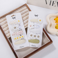 Lot de 5 pinces à cheveux personnalisables pour bébé fille, motif marguerite, en dentelle florale, accessoires mignons pour cheveux de princesse