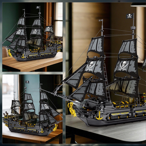 4304 Piezas, Bloques de Construcción de Modelo de Barco Pirata Perla Negra, Juego de Ladrillos de Ensamblaje de Barco de Aventura, Juguetes para Niños, Regalos de Cumpleaños - Product Image 6