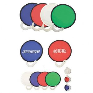 Éventail pliant rond en nylon souple imprimé sur mesure avec pochette et impression UV, disque volant pliable avec logo personnalisé - Product Image 4