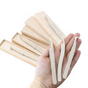 Pince à épiler TEEJAY de luxe en acier inoxydable de qualité supérieure, durable, à pointe ultra-fine pour extensions de cils 3D/6D - Product Image 2