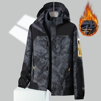 Veste de pêche d'hiver imperméable trois en un pour hommes avec doublure intérieure détachable et fermeture éclair Ensemble de voyage Tibet pour hommes et femmes