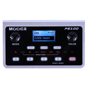 MOOER pe100 Bộ xử lý đa hiệu ứng guitar hiệu ứng bàn đạp 39 loại hiệu ứng guitar bàn đạp 40 mẫu trống 10 nhịp tap Tempo - Product Image 1
